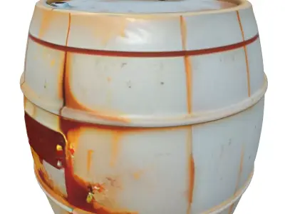 Weathered Industrial Storage Barrel Low-poly 3D model