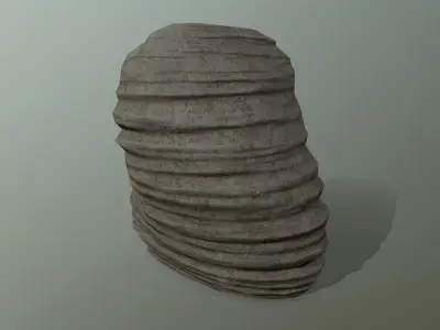 Rock Set stone beehive Low-poly 3D model