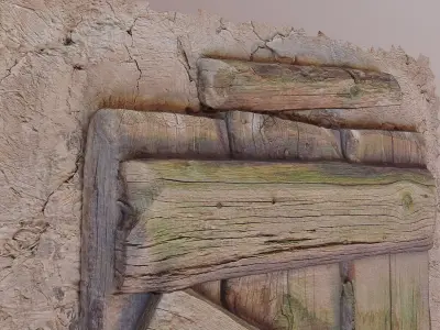 middle ages closed window Low-poly 3D model