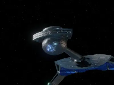 Romulan Stormbird D-7 Variant Cruiser from Star Trek Lore Low-poly 3D model