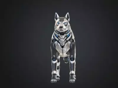 Cyber Husky - Cybernetic Robotic Canine High-Detail 3D 3D print model