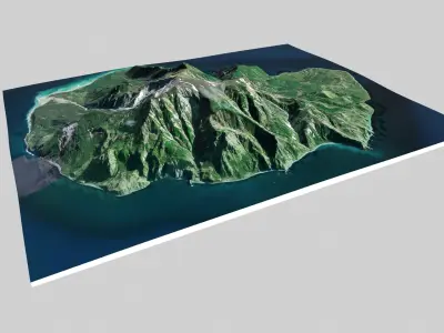 Makanrushi island Great Kuril Islands 3D model