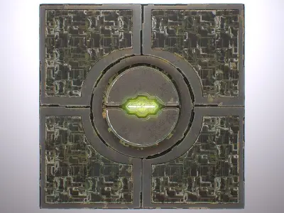 PBR Sci-Fi Spaceship Texture 16 Low-poly 3D model