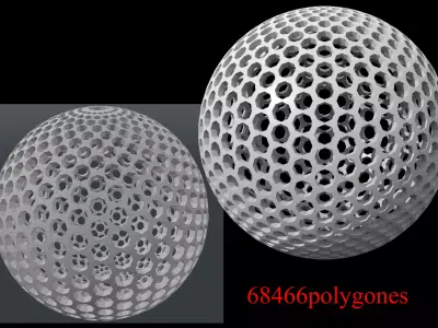 sphere lowpoly dome 3D model
