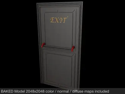 Hotel Emergency Exit Door Low-poly 3D model