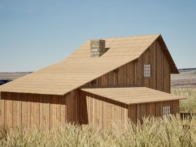 Little House on the Prairie Low-poly 3D model