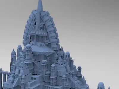 Wizards Master Fortress Towers 2 3D model