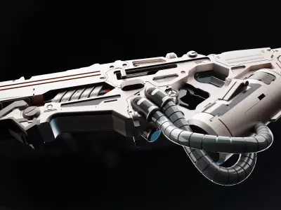 Sci-fi weapon Suzaku 3D model