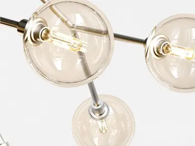 SYCAMORE modern chandelier with glass balls hanging from it 3D model