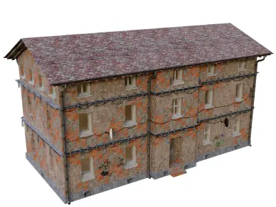 Urban City building 02 Low poly two versions Low-poly 3D model