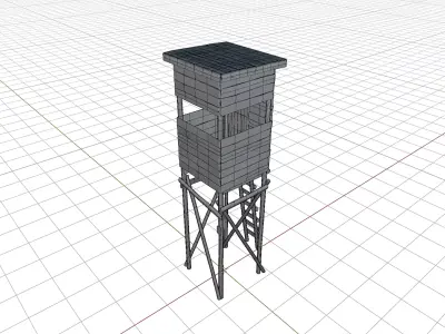Wooden Hunting Tower Low-poly 3D model