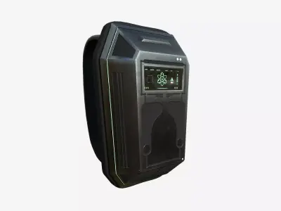 SciFi Backpack E01 Dark Metal - Fashion Character Design Low-poly 3D model