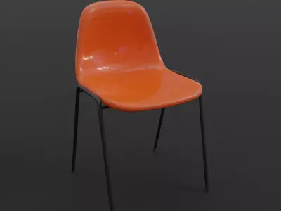 Fiberglass Plastic Chair Low-poly 3D model