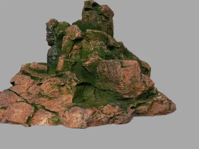 buda 1 statue of buddha on rock Low-poly 3D model