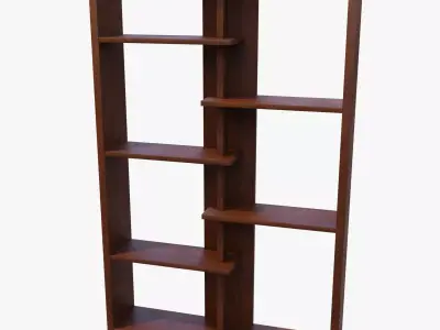 Bookshelf wooden bookcase with shelves Free 3D model
