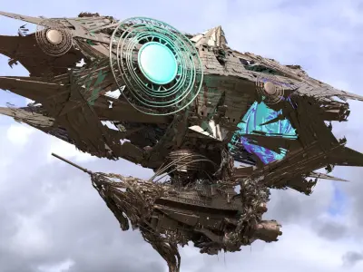 Steampunk Clockwork magic airship 2 3D model