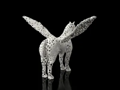 Pegasus Voronoi Low-poly 3D model