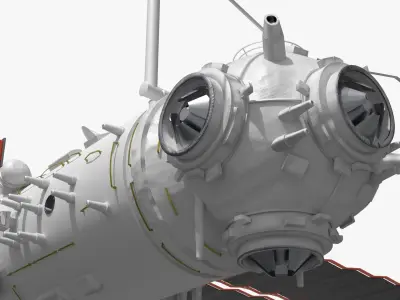  Tiangong Tianhe Main Module with Solar Panels Rigged for Maya 