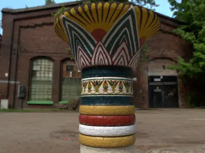 Large Egyptian Column Low-poly 3D model