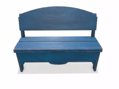 Painted Outdoor Wooden Bench Low-pooly PBR Low-poly 3D model