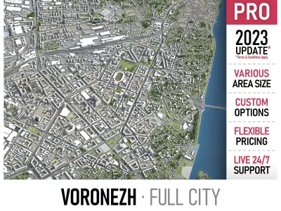 Voronezh  Low-poly 3D model