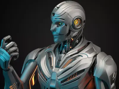 Futuristic Robot Man 3 - Rigged 3D model