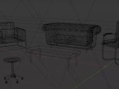 Chair Set 3D model