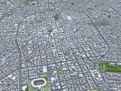 Santa Cruz de la Sierra Bolivia 50km Low-poly 3D model