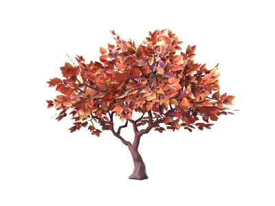 Stylized Tree 04 Autumn Low-poly 3D model