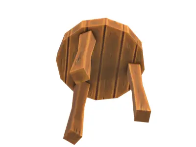Hand Painted Wooden Stool Free low-poly 3D model