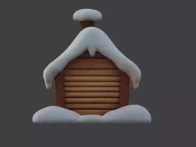 Cartoon Christmas Gingerbread House 3D Model Low-poly 3D model