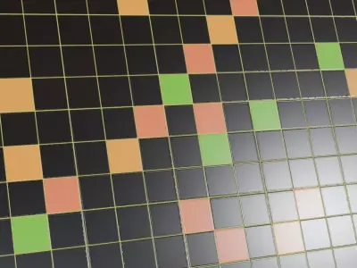 Modern Vibrant Multi-Color Square Ceramic Tiles PBR Seamless Texture