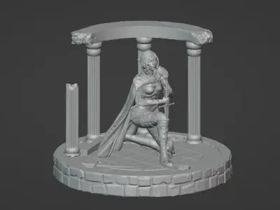 Elven Woman Warrior DND 3D print model