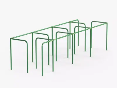 Maze Outdoor Fitness Station Green Low-poly 3D model