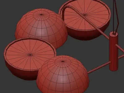 Elisabeth chrome chandelier with six lights 3D model