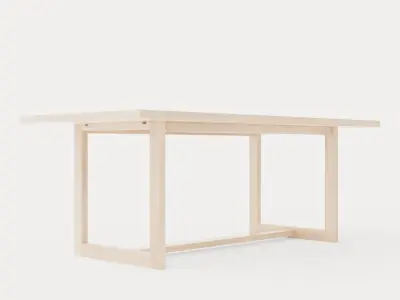 Hudson dining table light oak Low-poly 3D model