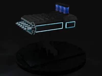 Sci fi Chemical missile lounger Low-poly 3D model