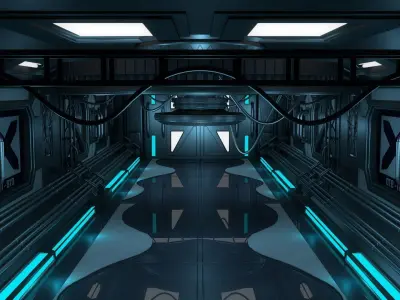 Sci Fi Room 3D model 11
