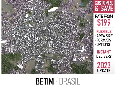 Betim - 3D City Model Low-poly 3D model