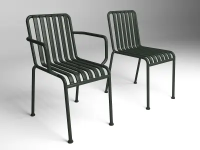 Palissade Chair and Armchair 3D model