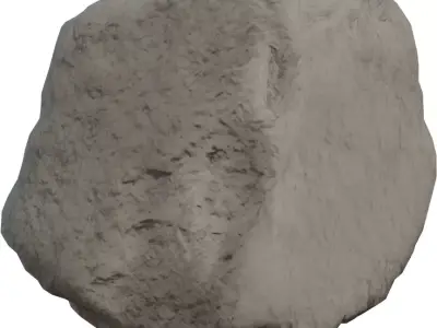 Photorealistic Single Rock  Low-poly 3D model