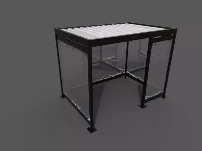 Bus Station Low-poly 3D model purchase