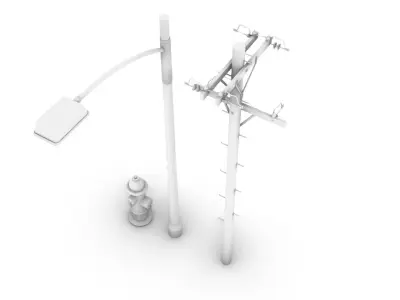 STREET PACK  Low-poly 3D model