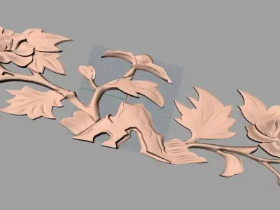 Door flower relief model STL format for CNC carving E488 3D model