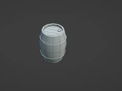 Lowpoly Barrel Game ready Low-poly 3D model