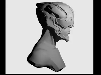 Scifi helmet design 3D print model