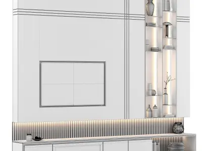 Modern Tv Wall Design 3D model