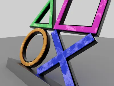 Playstation lamp Free low-poly 3D model