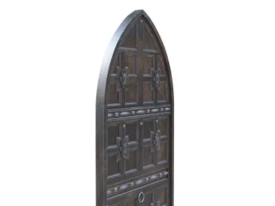 Castle Door 06 Low Poly Realistic Low-poly 3D model