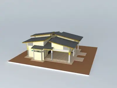 Cafeteria 1 house with roof 3D model